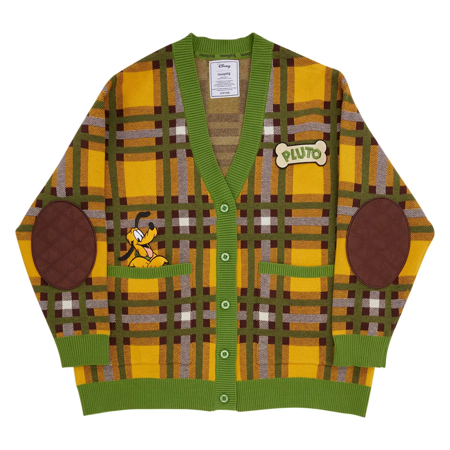 Loungefly Disney Pluto 95th Anniversary Plaid Knit Cardigan