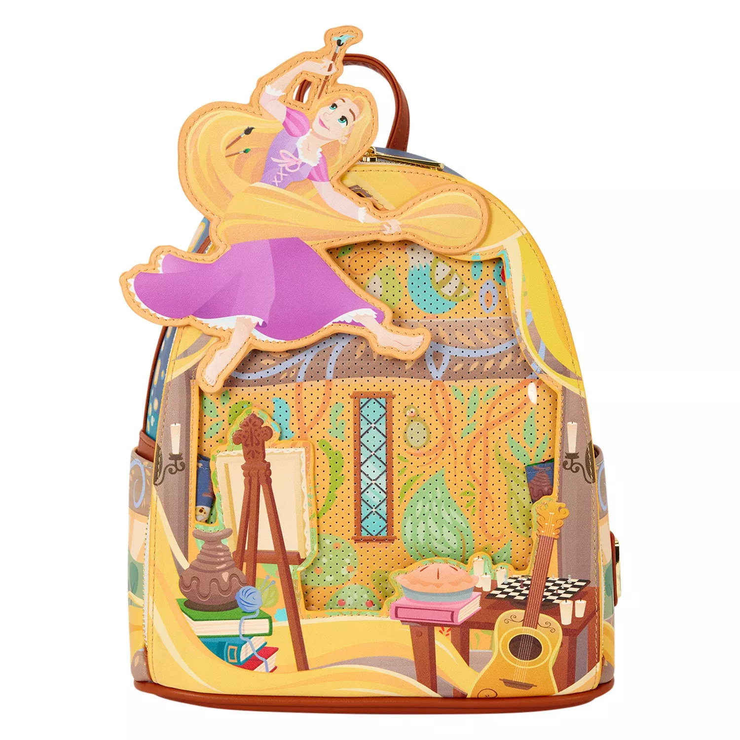 Loungefly Disney Tangled Rapunzel Painting Glow Pin Trader Mini Backpack