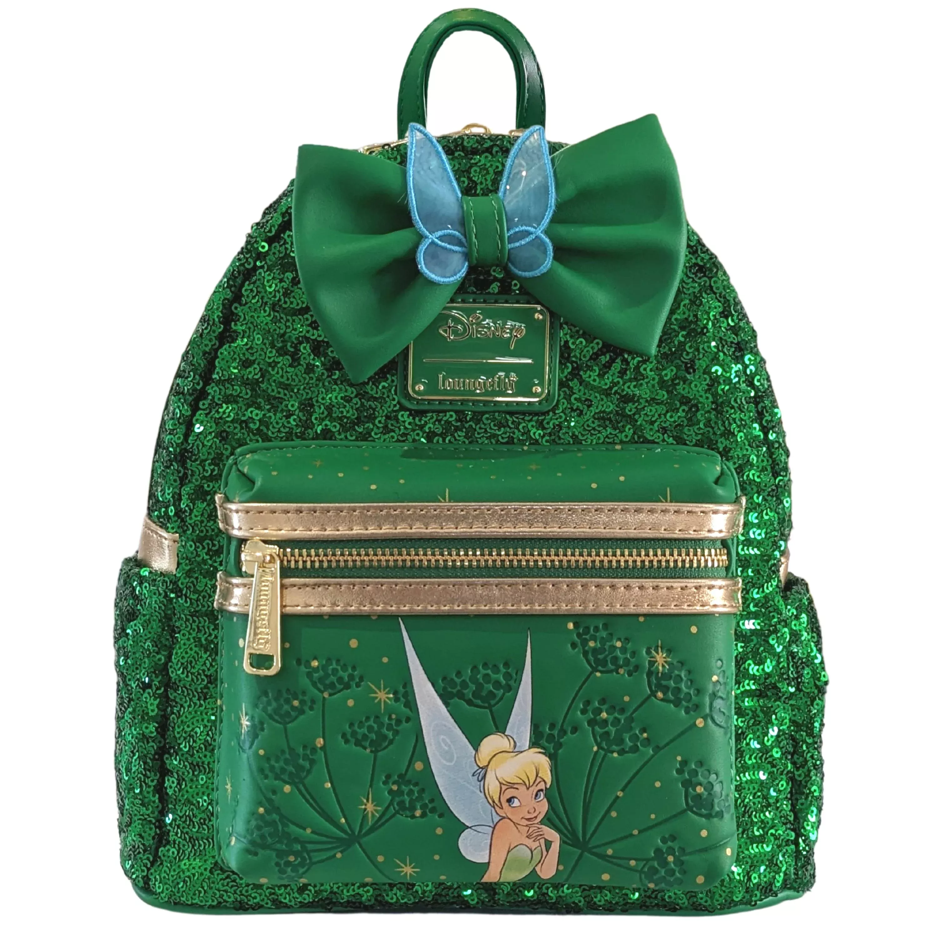 Loungefly Disney Tinker Bell Emerald Green Sequin Mini Backpack | Exclusive