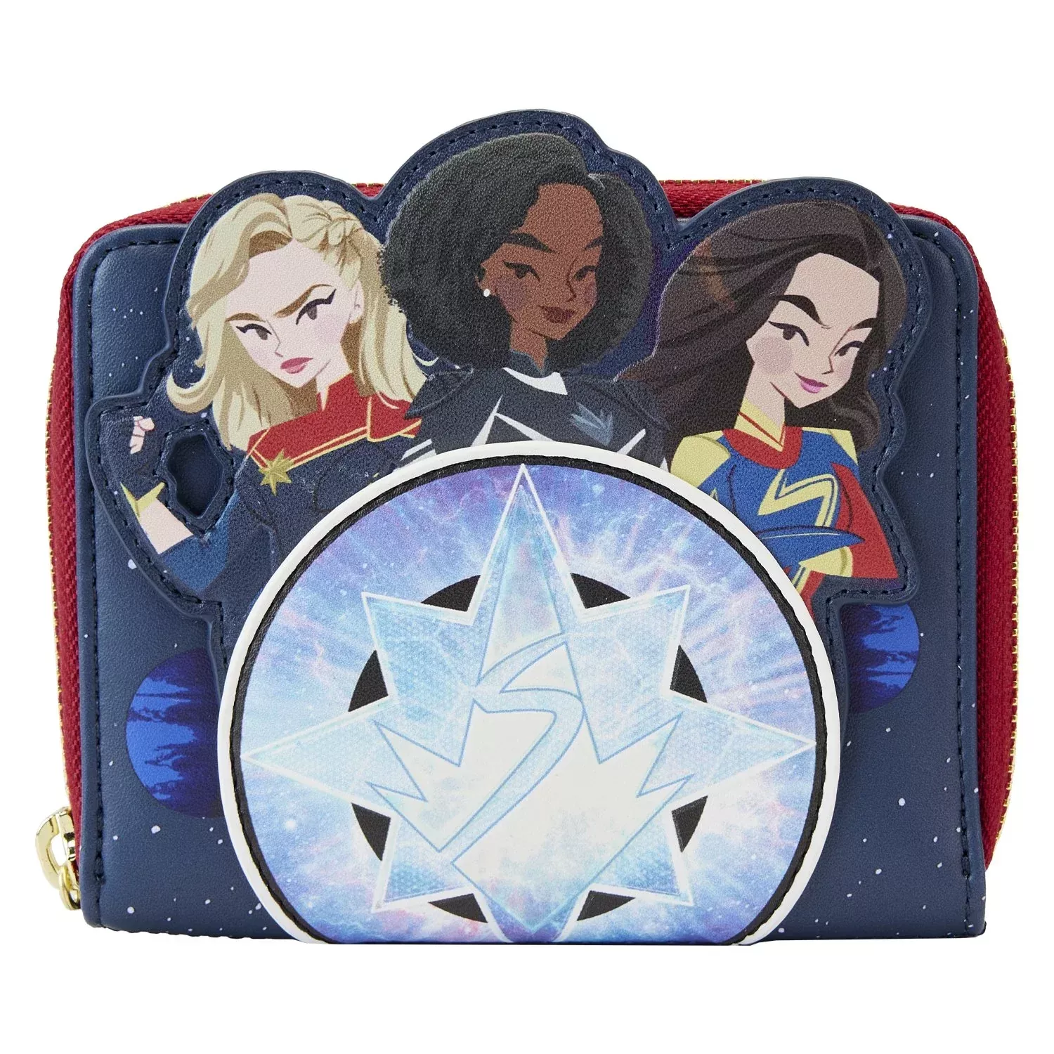 Loungefly The Marvels Group Glow-in-the-Dark Zip Around Wallet