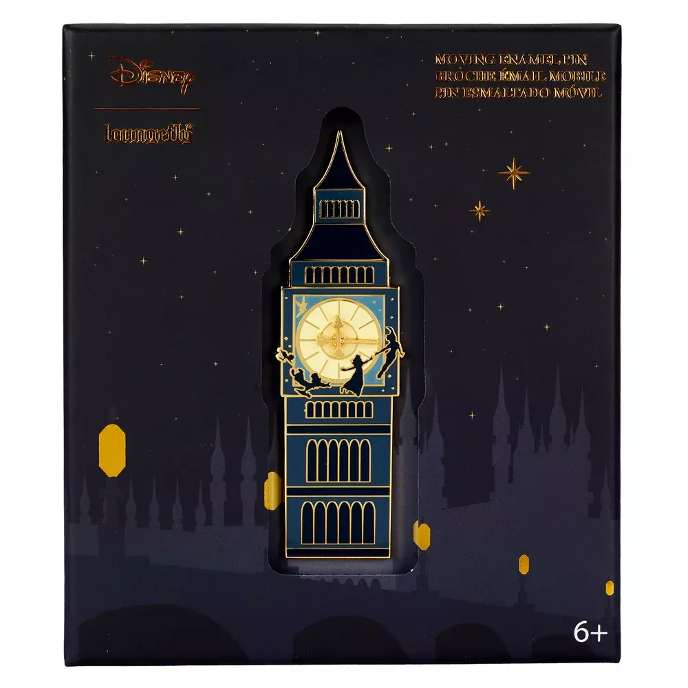Loungefly Peter Pan Clock Glow-in-the-Dark Moving 3" Collector Box Pin