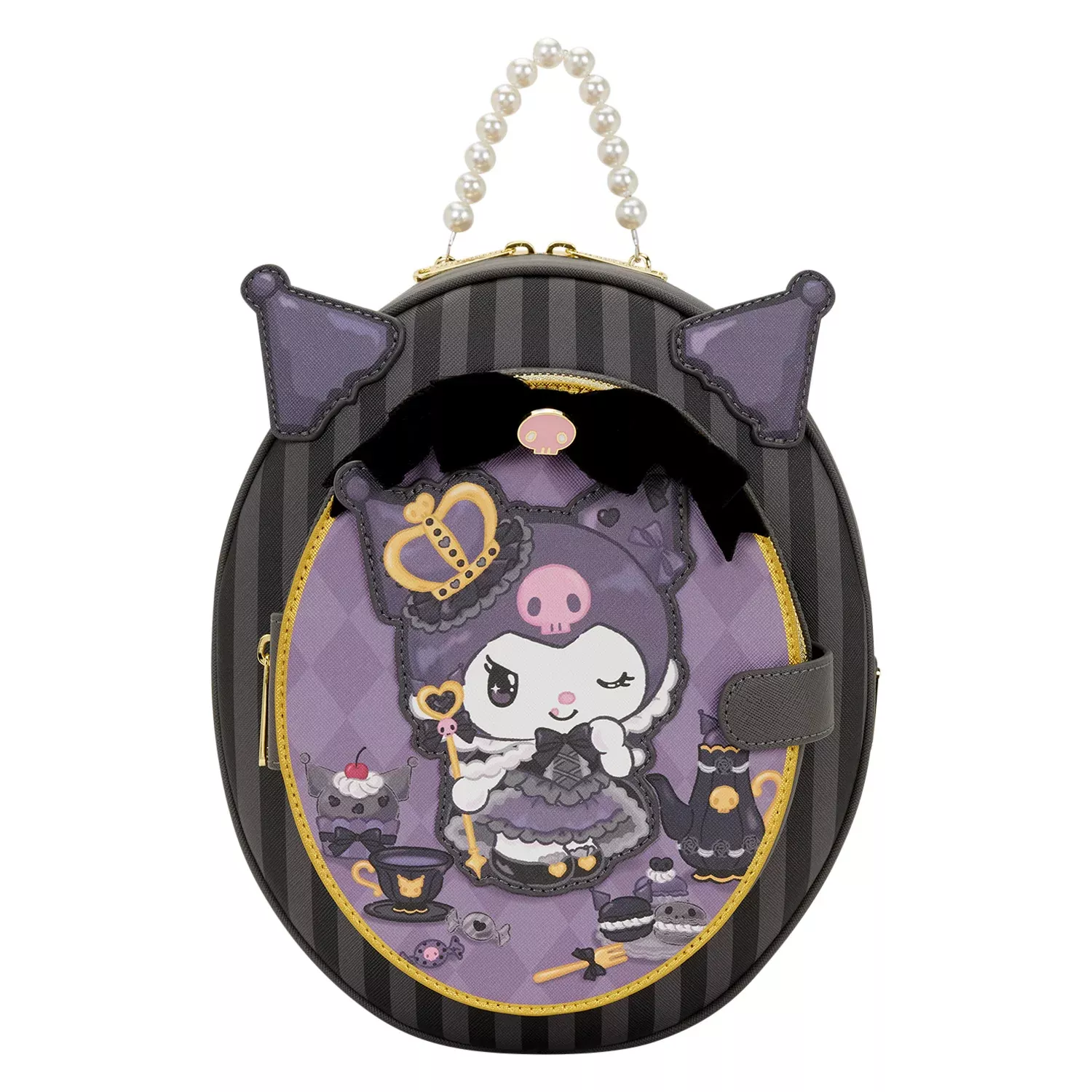 Loungefly Sanrio Kuromi 20th Anniversary Cameo Mini Backpack