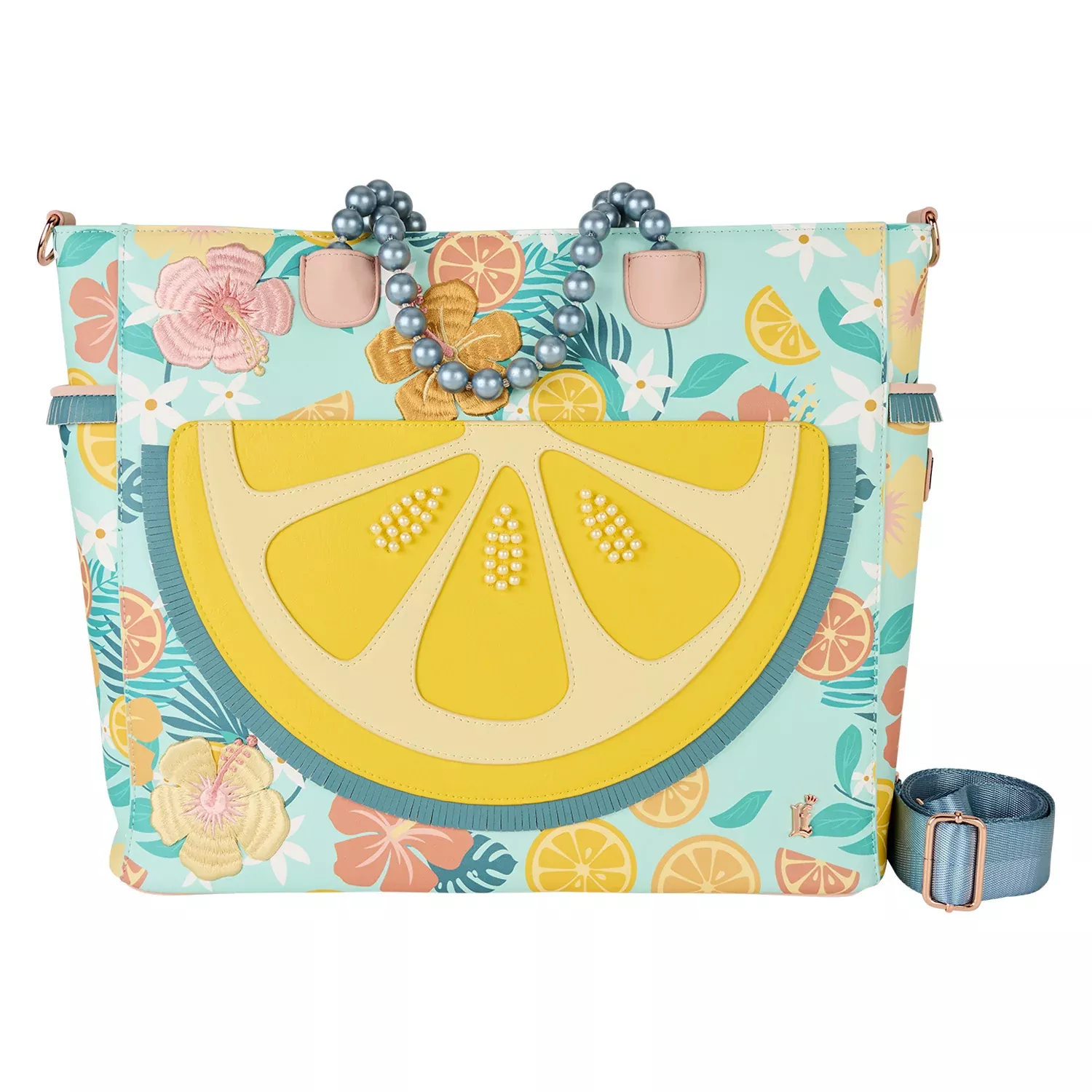 Loungefly Tropical Lemon Floral Convertible Tote Bag
