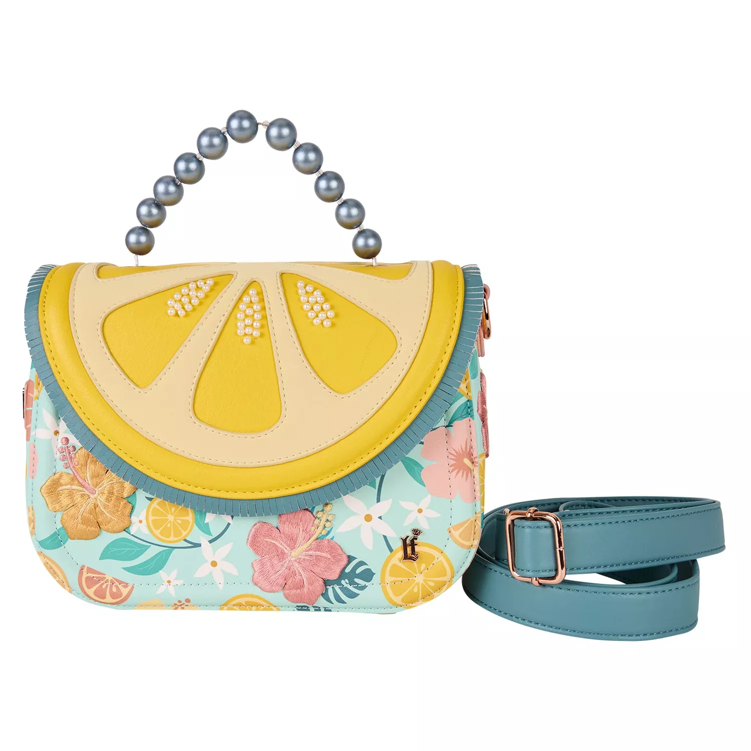 Loungefly Tropical Lemon Floral Crossbody Bag