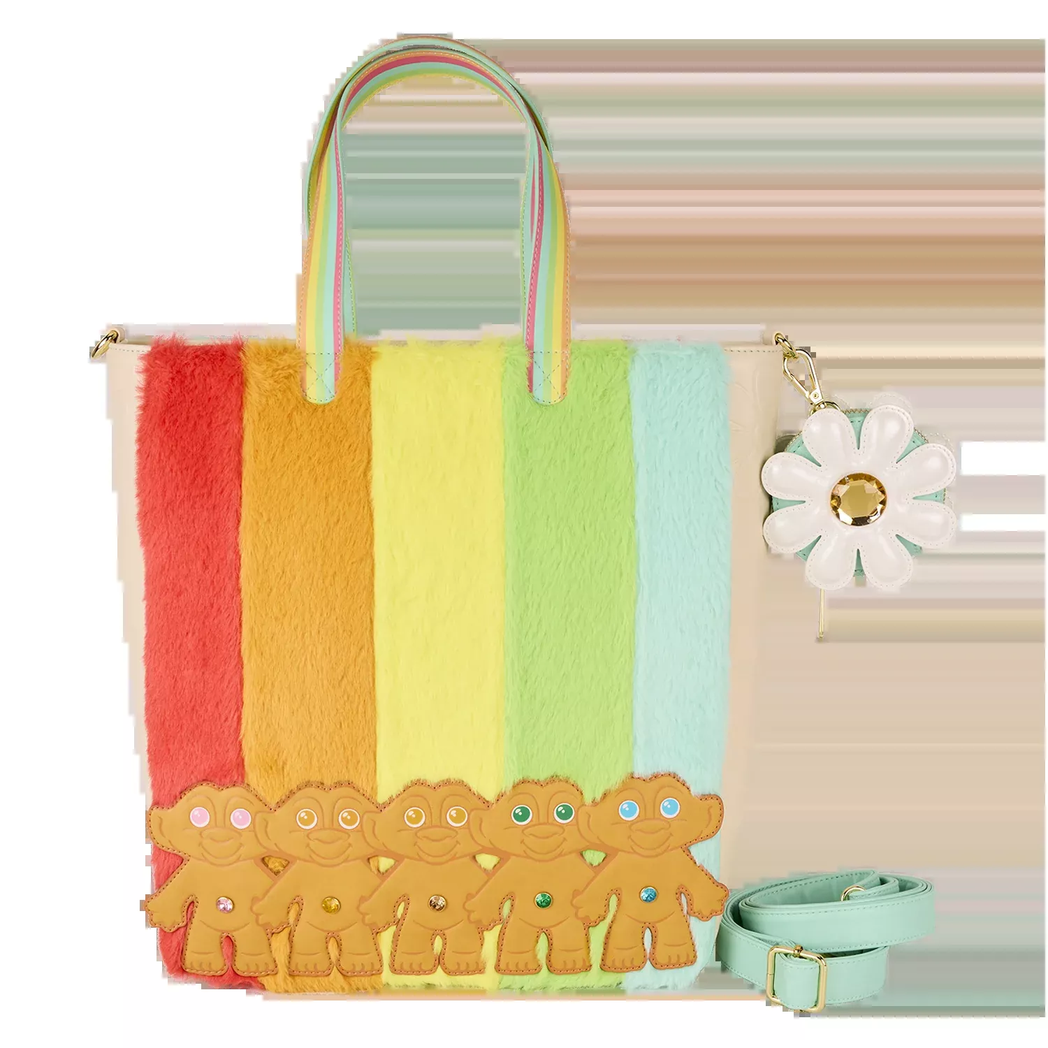 Loungefly Universal Classic Good Luck Trolls Plush Glitter Tote Bag