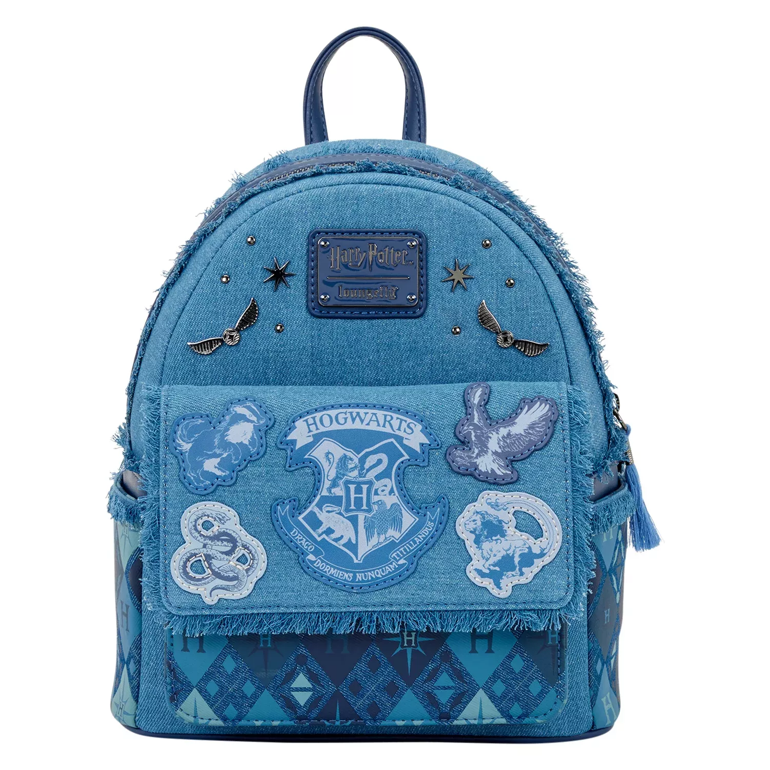 Loungefly WB Harry Potter Hogwarts Denim Mini Backpack
