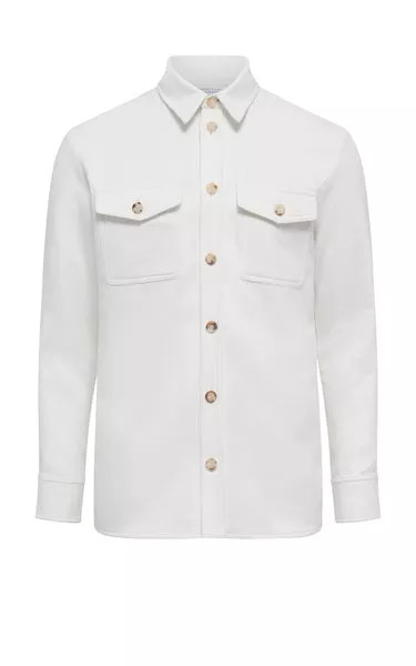 Lucas Overshirt in Ivory Winter Silk