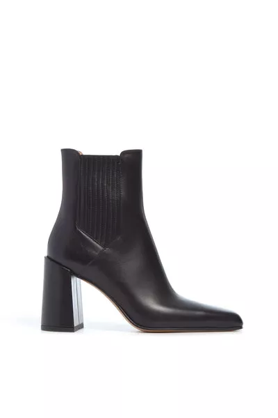 Luke High Heel Ankle Boot in Black Leather