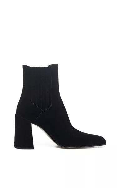 Luke High Heel Ankle Boot in Black Suede