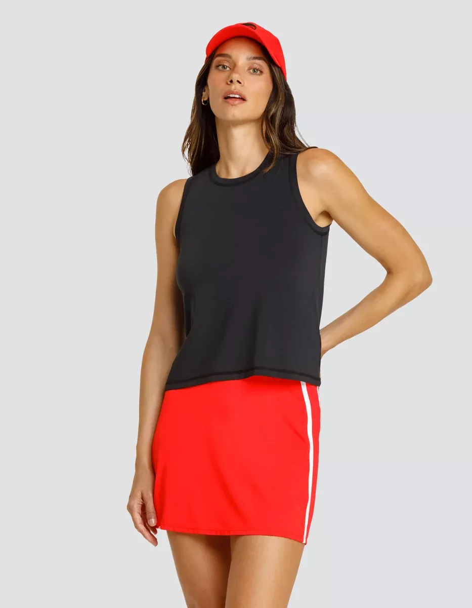 MACHLI CREW NECK SWING TANK TOP - ONYX BLACK
