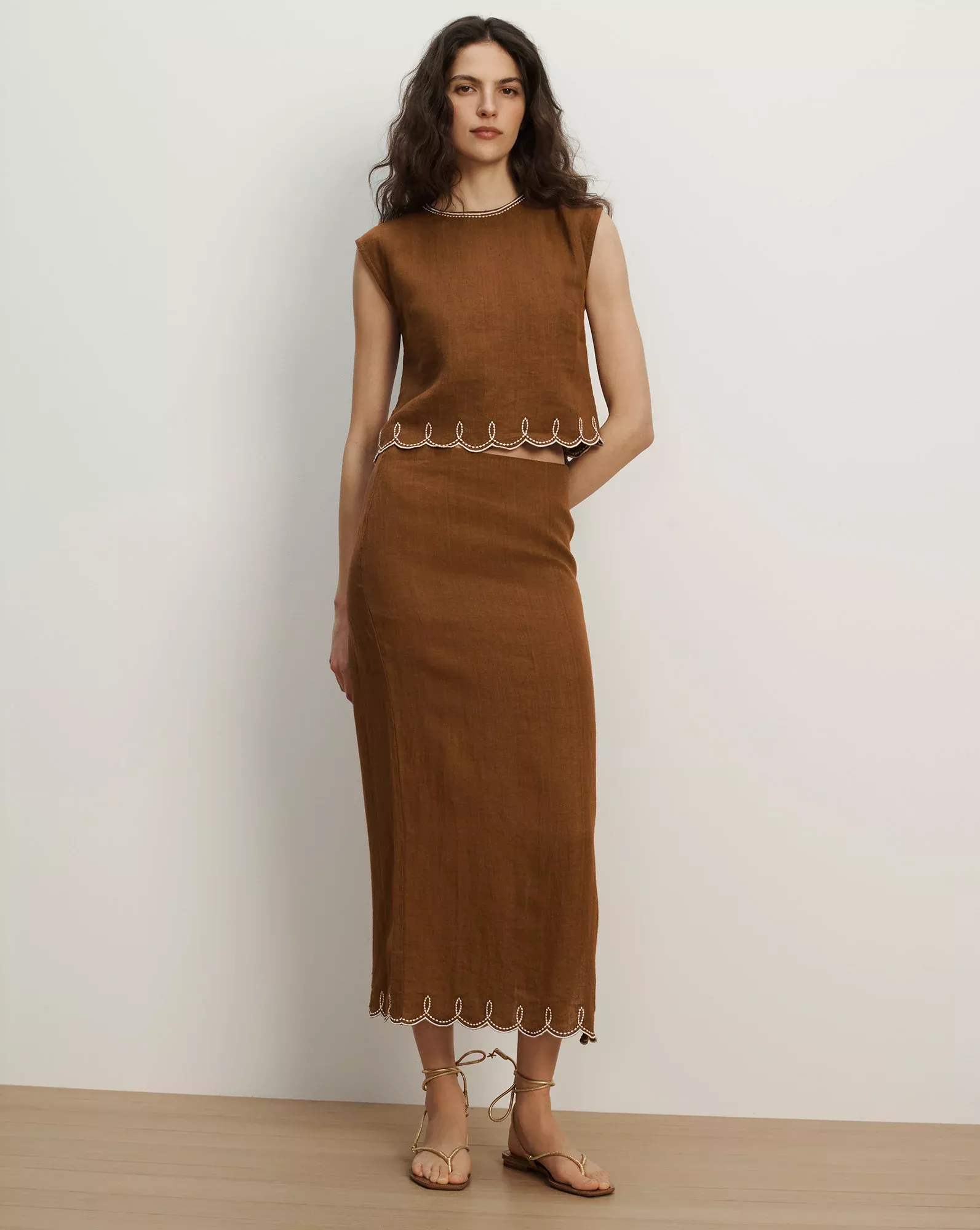 Malou Linen Midi Skirt