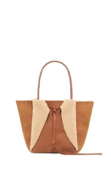 Marija Tote Bag in Cognac Shearling