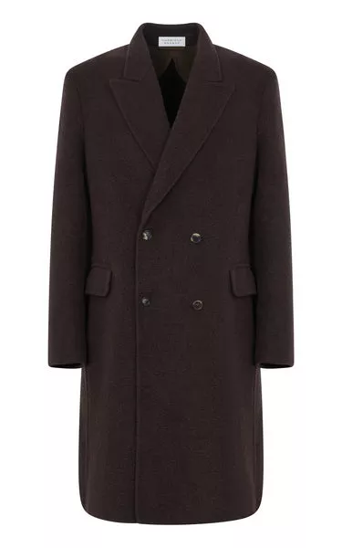 Mcaffrey Coat in Chocolate Double-Face Recycled Cashmere