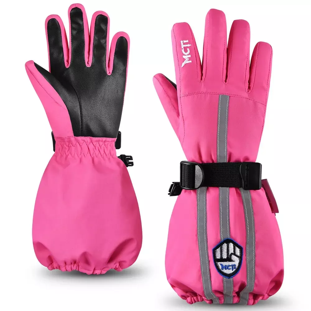 MCTi Kids Waterproof Ski Gloves with Long Cuffs