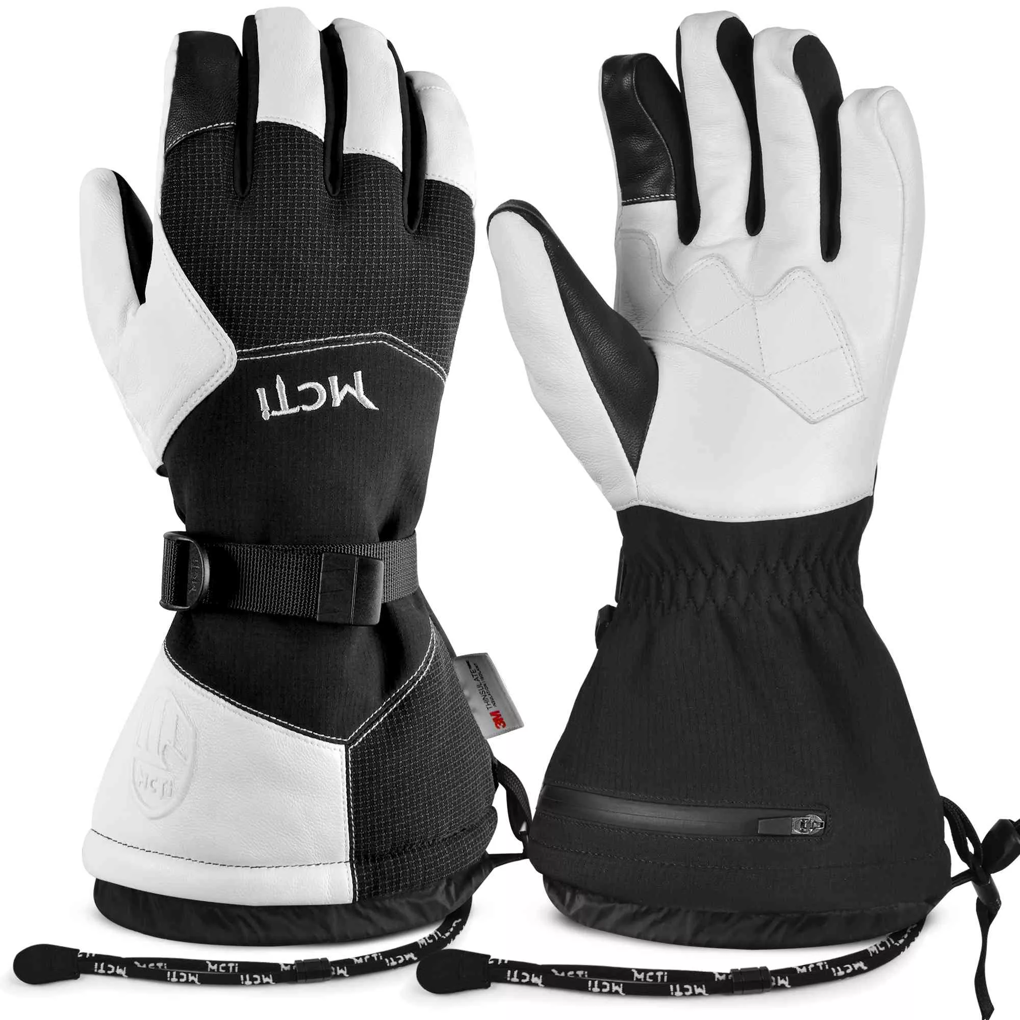 MCTi Men's Waterproof Gauntlet Ski Gloves - Winter Activities
