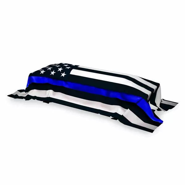 Memorial/Casket Flag - Thin Blue Line American Flag,5 x 9.5 ft.