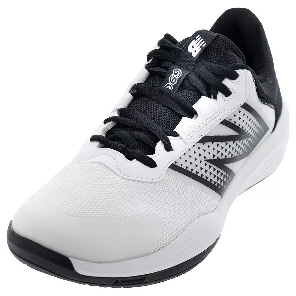 Men's 696v6 2E Width Tennis Shoes White and Black
