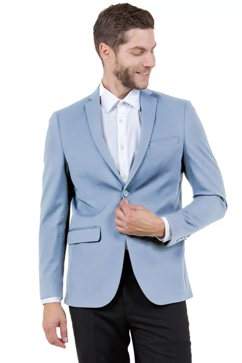 Men's Basic Business Sport Coat Blazer in Blue