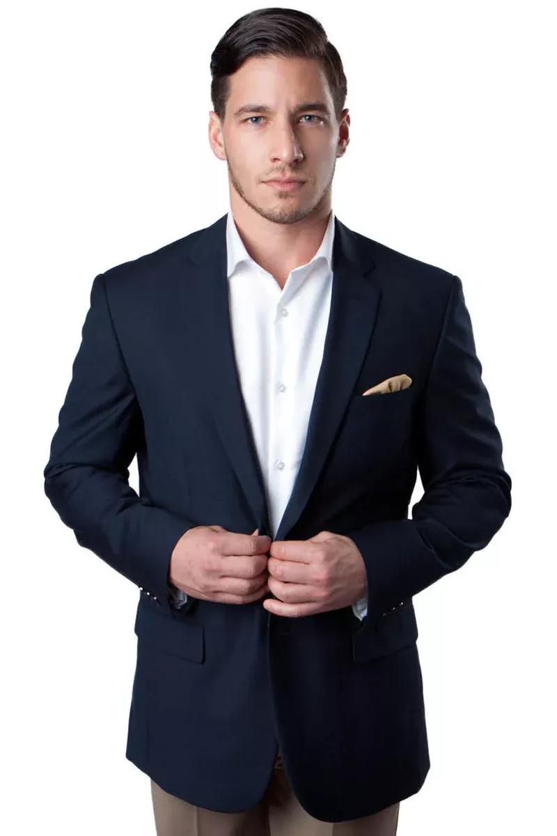 Men's Classic Two Button Sport Coat in Navy