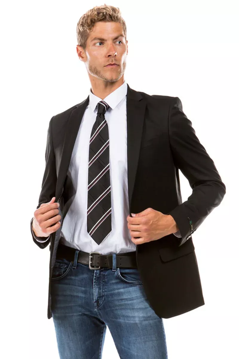 Men's Designer Suit Separate Jacket in Black
