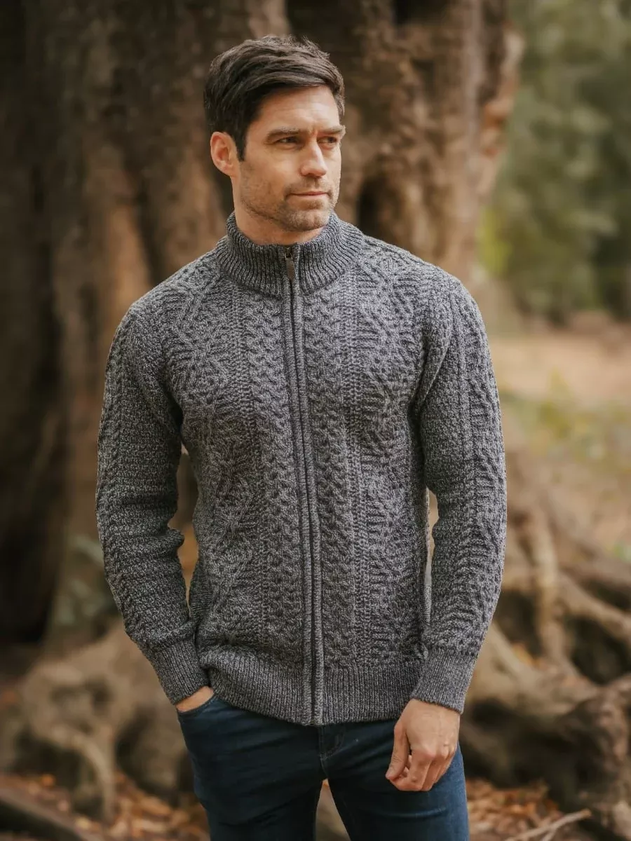 Men's Fisherman Full Zip Cardigan - Slate