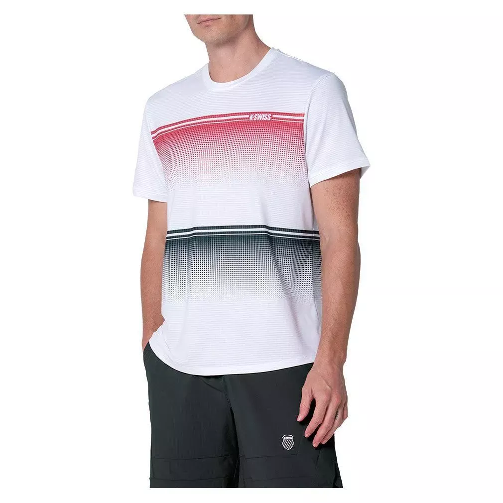 Men's Gradient Descent Short Sleeve Tennis Top White and Black