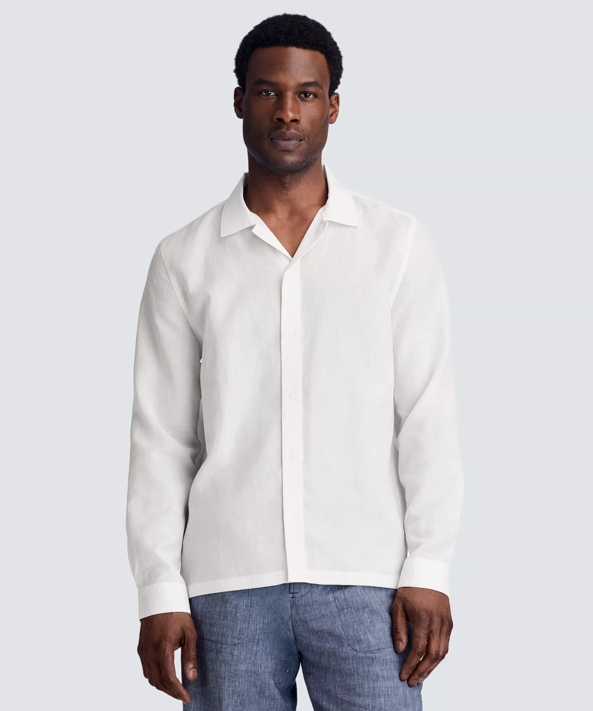 Men's Merino Linen Button‑Up