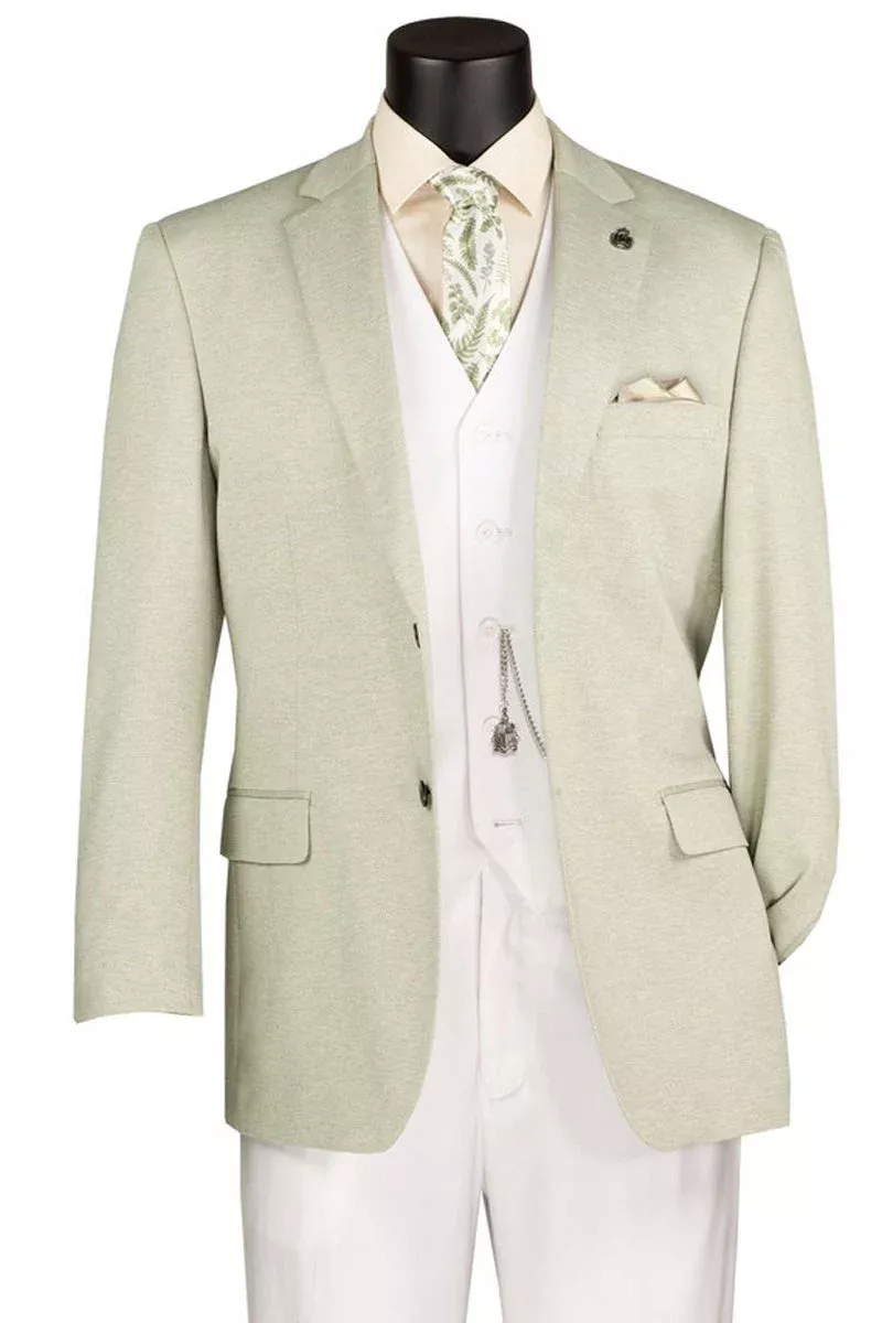 Men's Modern Fit Textured Super Stretch Blazer in Light Green