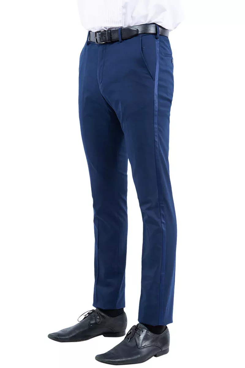 "Men's NavyModern Fit Tuxedo Pants - Flat Front Separates"
