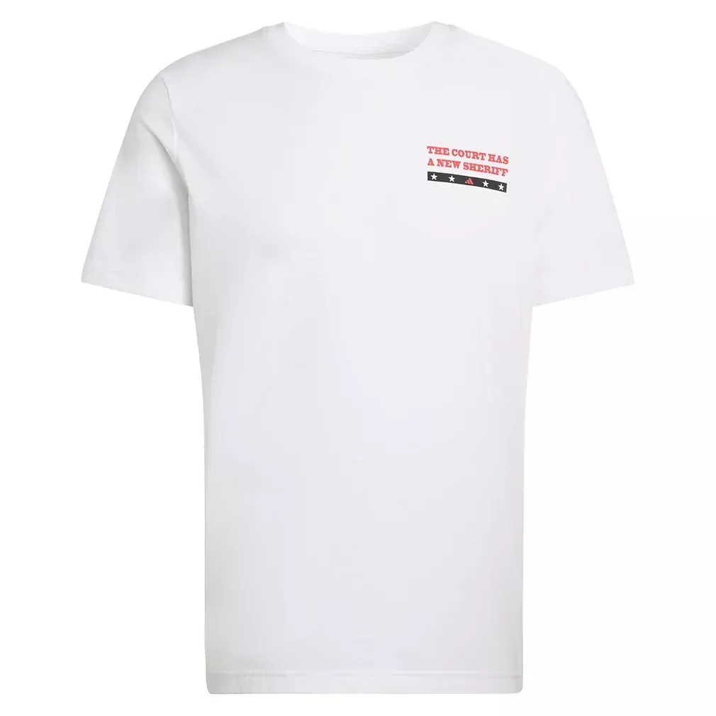 Men's Padel Wanted Graphic Tennis Tee White