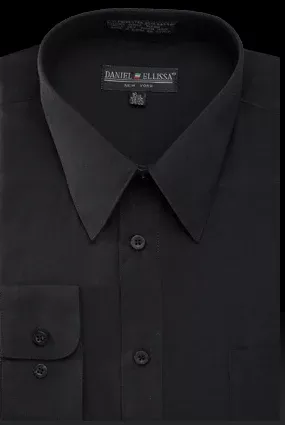 Men's Regular Fit Basic Dress Shirt in Black