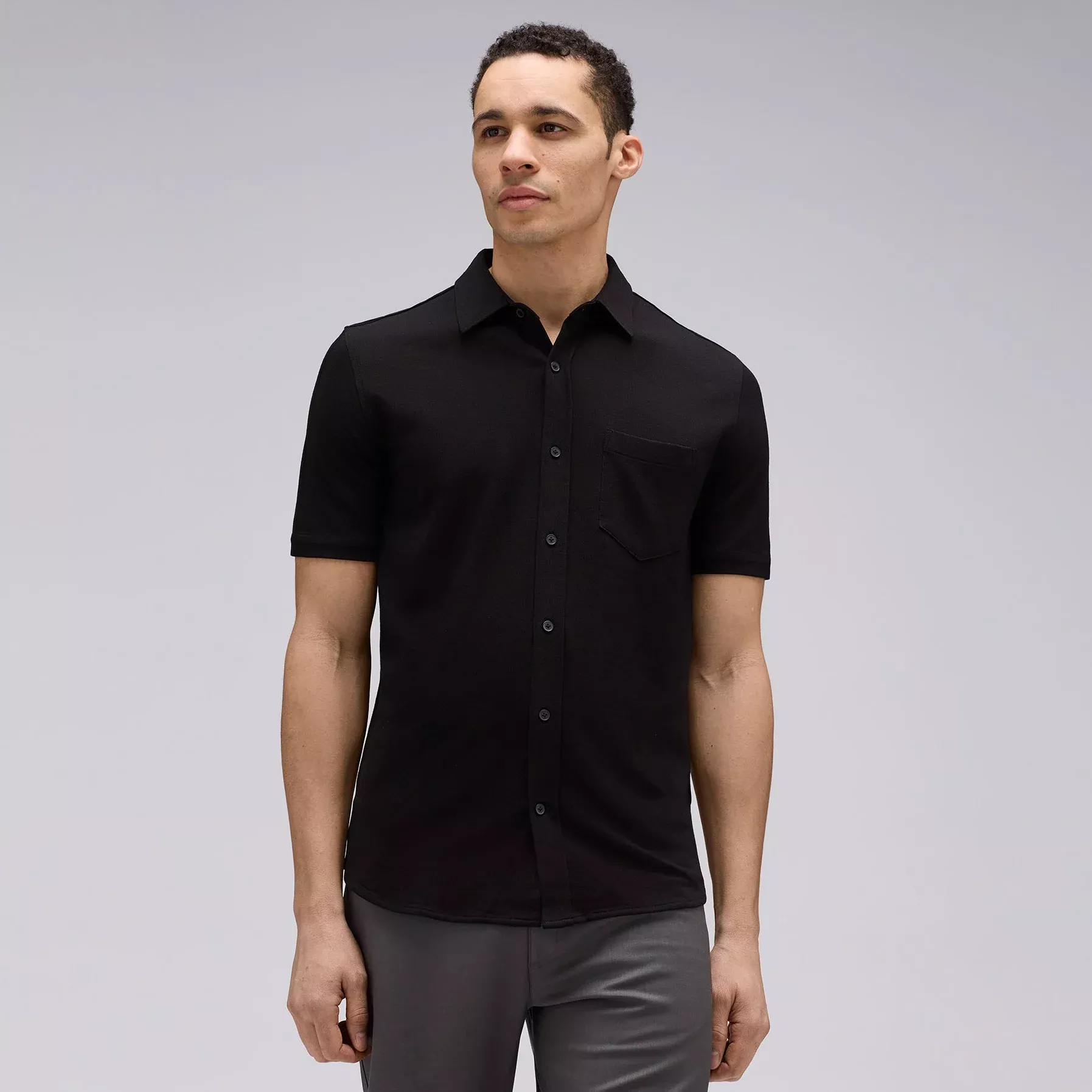 Men's Short Sleeve Merino Button‑Up