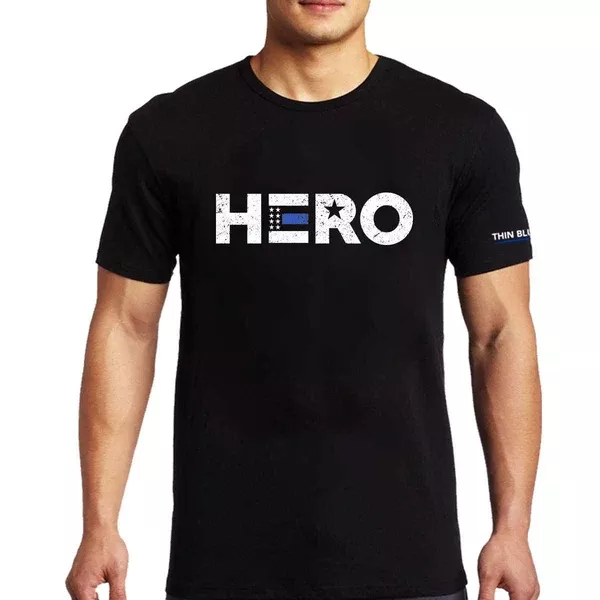 Men's T-Shirt, HERO - Thin Blue Line USA