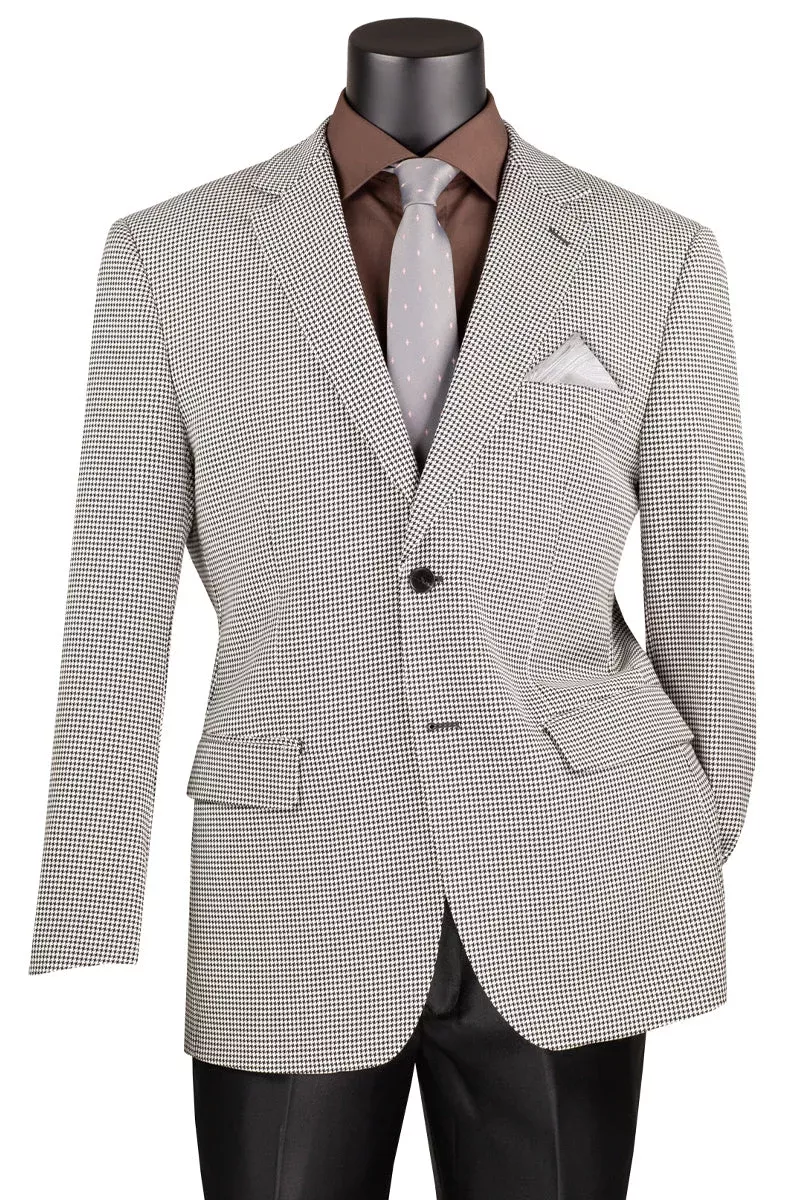 Men's Two Button Modern Fit Sport Coat Blazer in Black Houndstooth