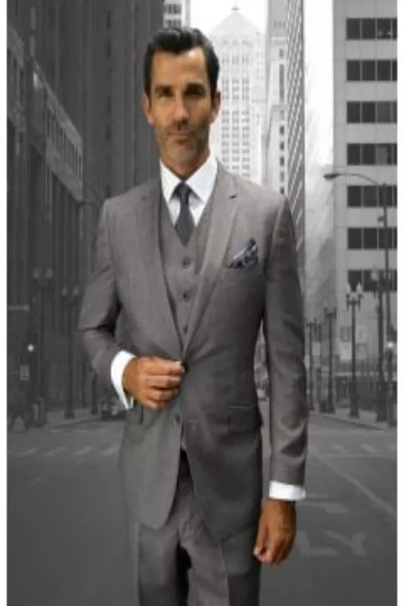 Mens Big and Tall Suit Light Plaid 3-Piece Set Windowpane Texture Business Pattern Modern Fit Side Vented Brand