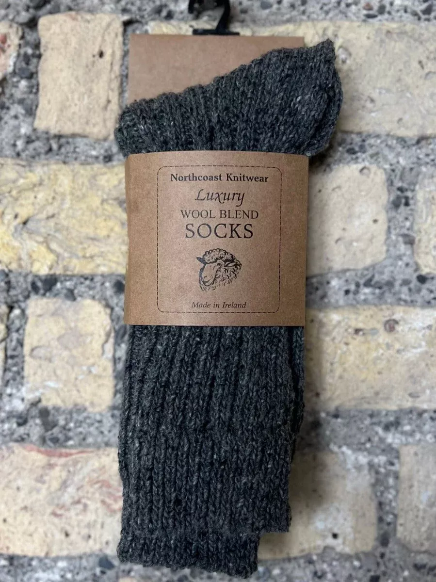 Mens Luxury Wool Blend Socks Grey