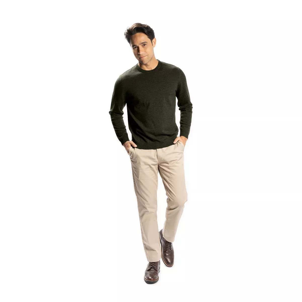 Merino Wool Sweaters Crew Neck - Hunter Green