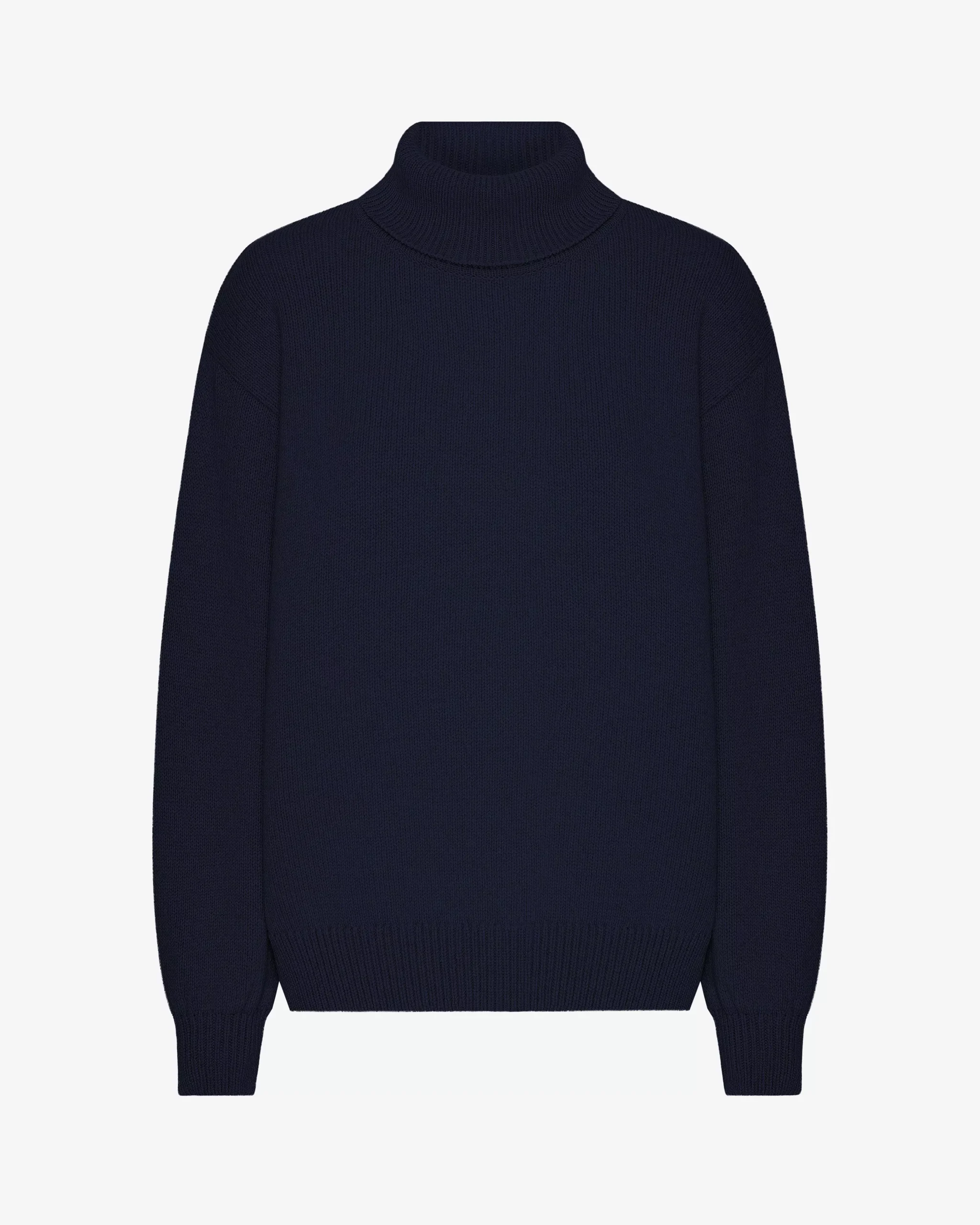 Merino Wool Turtleneck - Navy Blue
