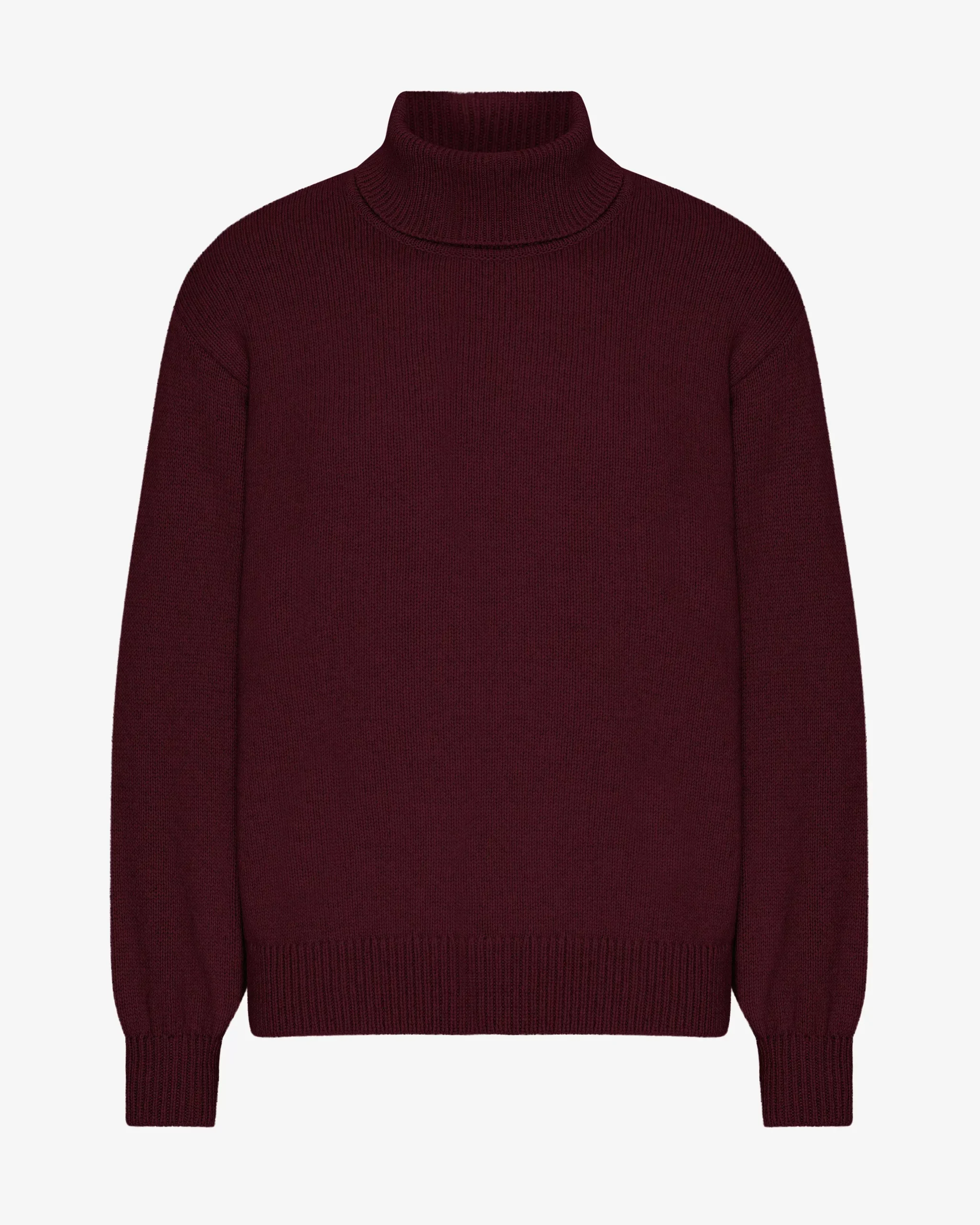 Merino Wool Turtleneck - Oxblood Red