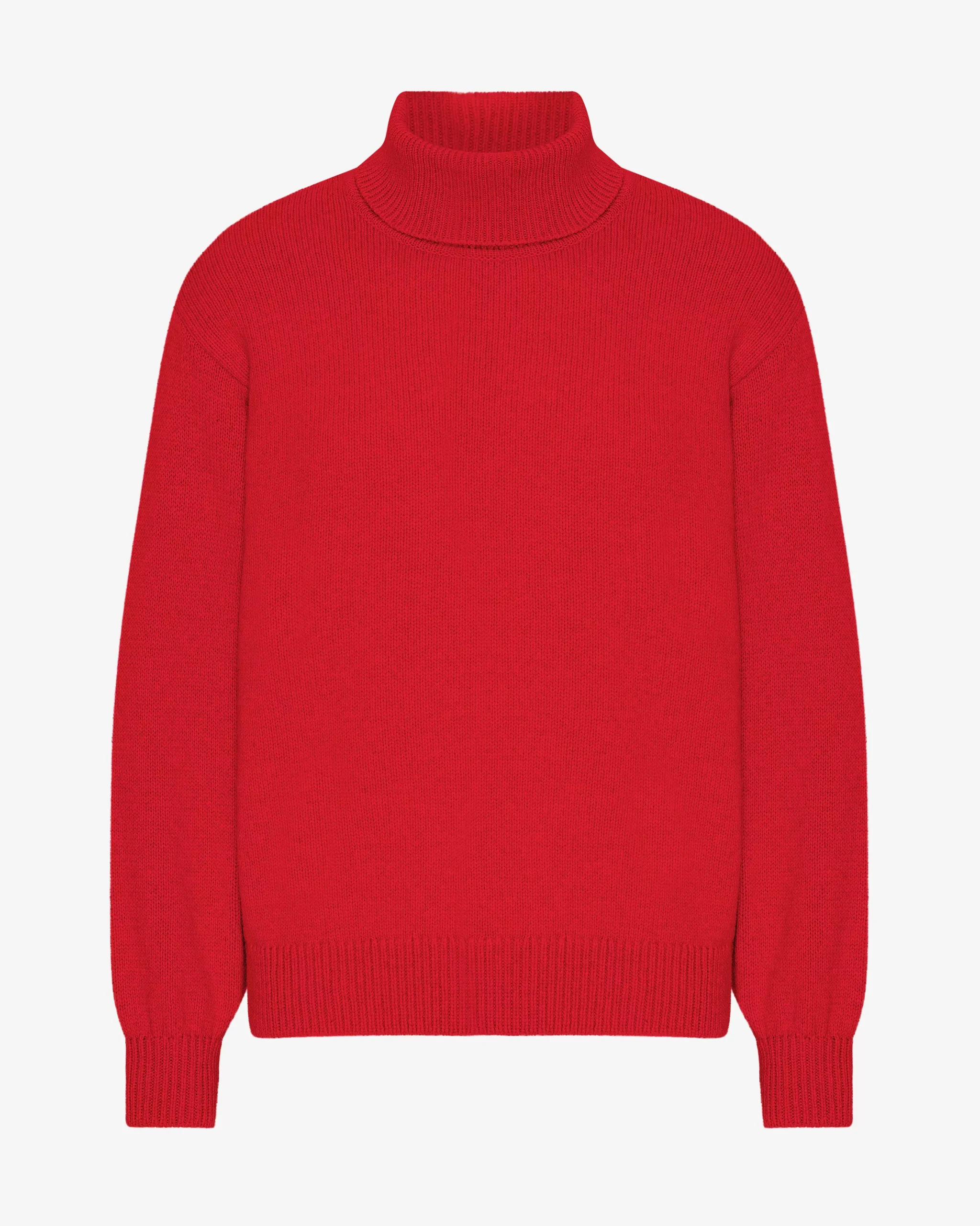Merino Wool Turtleneck - Scarlet Red