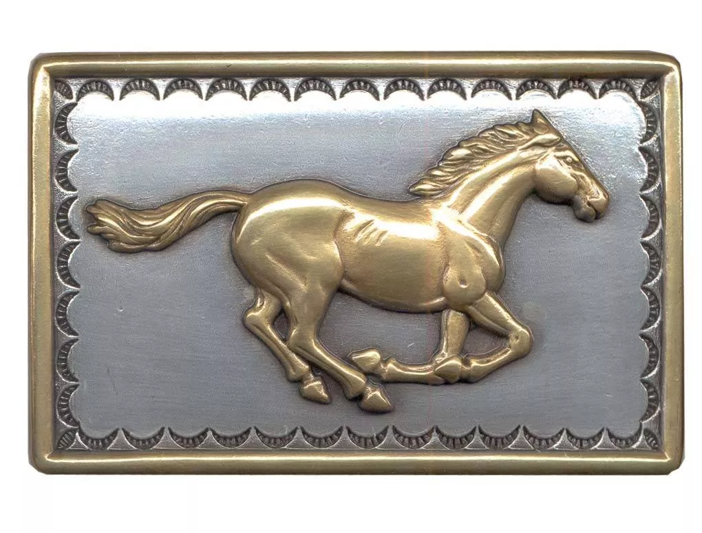 MF Western Belt Buckle Rectangular with Horse Style 37560