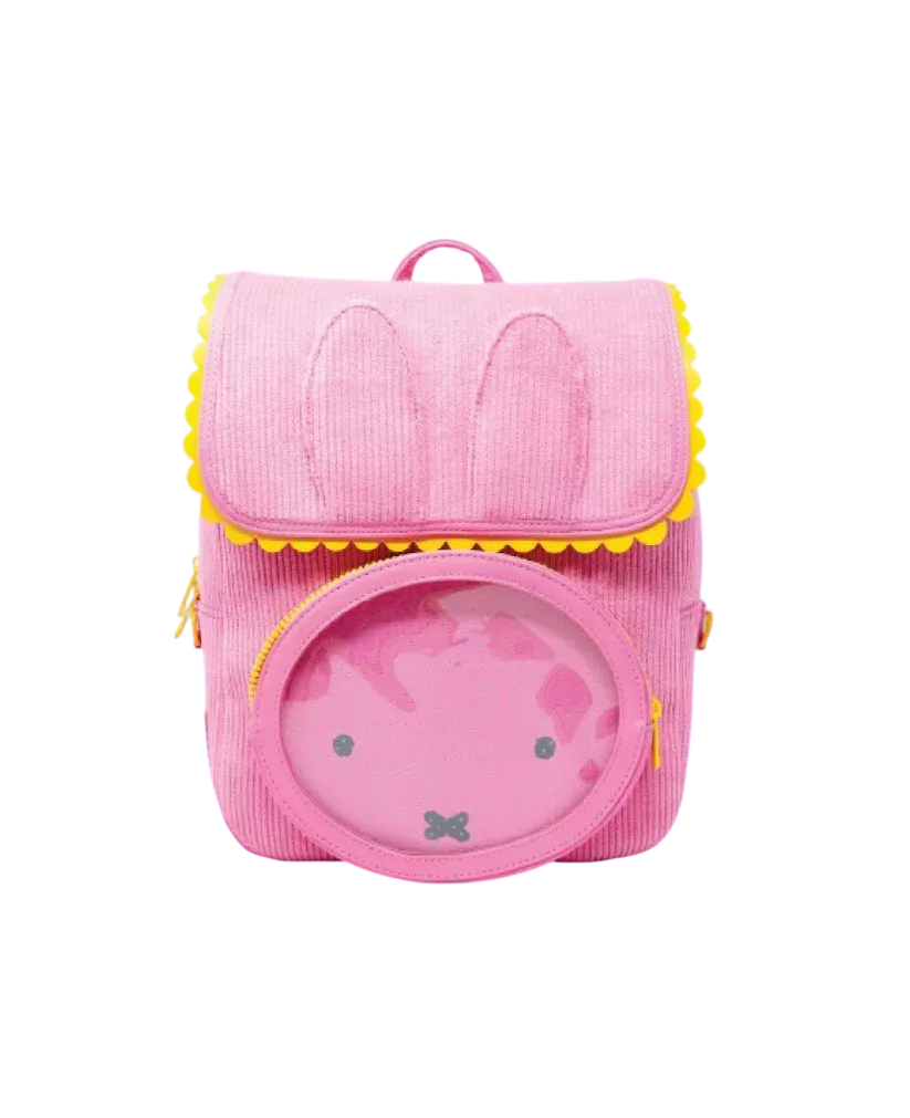 Miffy Corduroy & Faux Leather Pin Trading Backpack
