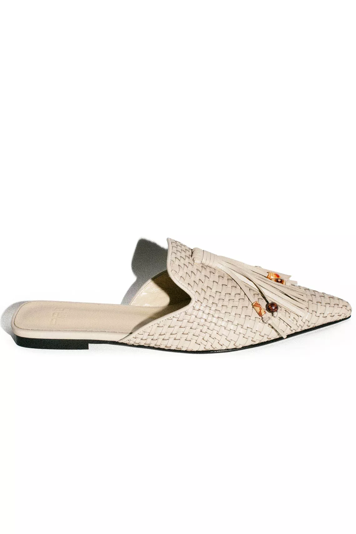 Milk Woven Beaded Slide