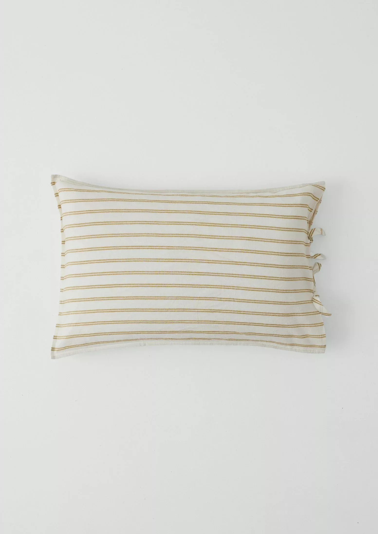 Mina Stripe Linen Cotton Side Tie Pillowcase Set