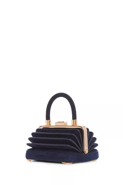 Mini Diana Bag in Navy Suede