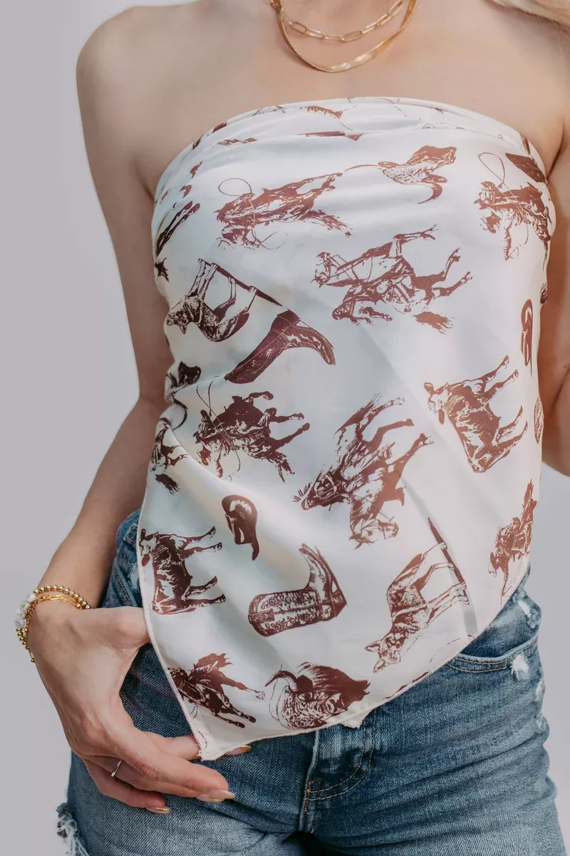 MK626 Cowboy & Indians Bandana Top