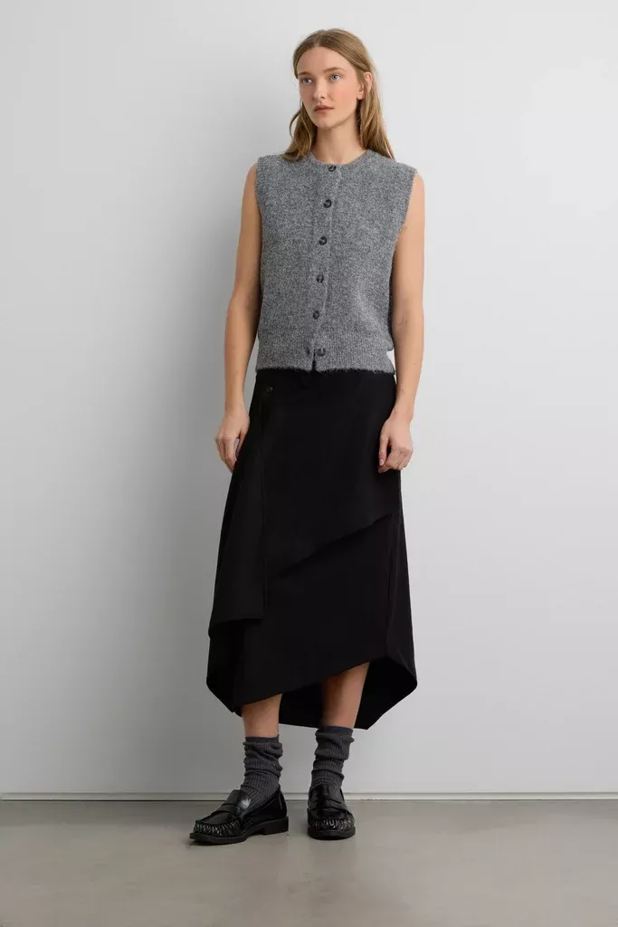 MOHAIR KNIT BUTTON FRONT SWEATER VEST