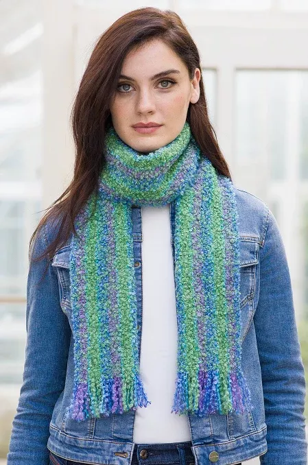 Mohair Viscose Scarf Green Mix