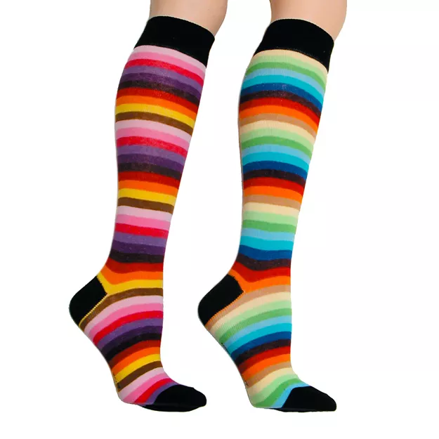 Multi Stripe Knee High Socks