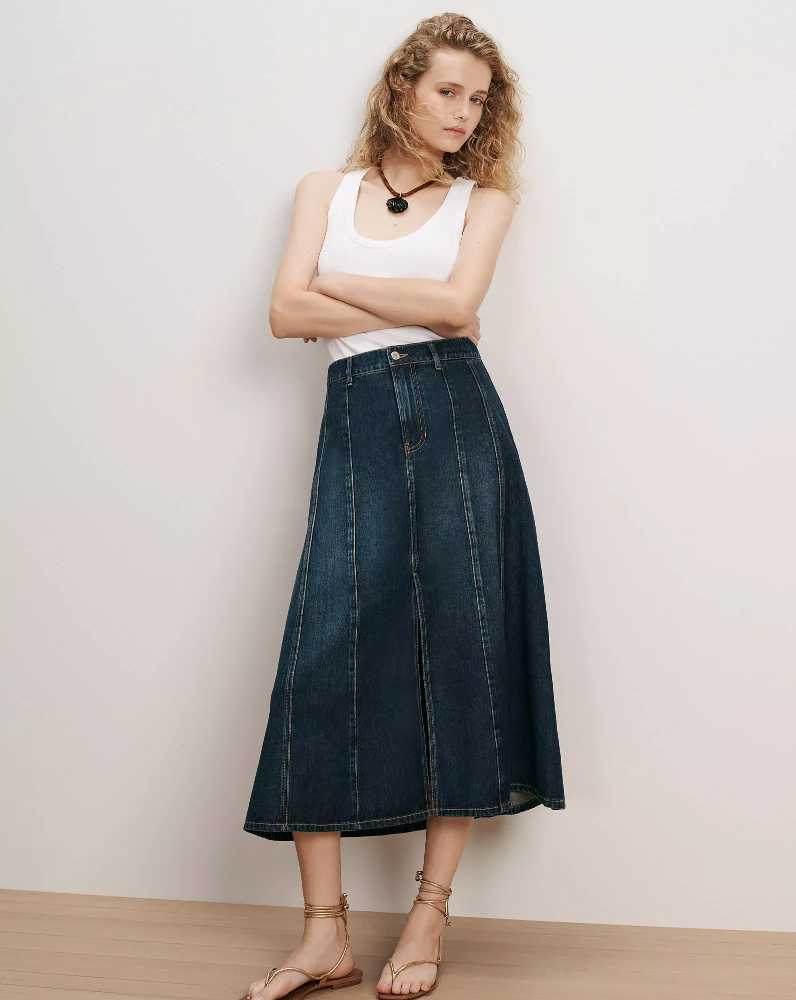 Nasreen Denim Midi Skirt